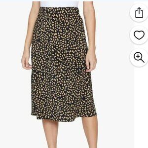 Sanctuary Women's Everyday Printed MIDI Skirt Black Size M- NEW WITH TAGS
